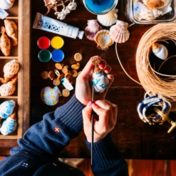 Lemon Drop Painted Shell Earrings -Clothing Online Store Handpainted Shell Earring Collection Long scaled