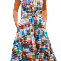 Montauk Patchwork Madras Shirtdress
