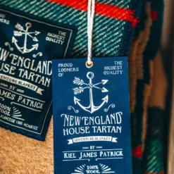 The New England House Tartan Blanket -Clothing Online Store New England House Tartan Blanket Hangtag