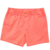 The Shoreline Chino Short- Salmon -Clothing Online Store RedElasticChinoShorts Front onwhiteforsite