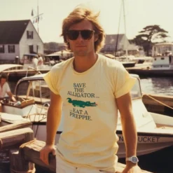 Save The Alligator Tee -Clothing Online Store Save the Gator Yellow Finished 80 s