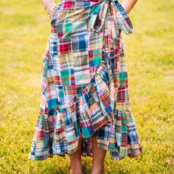 Montauk Patchwork Madras Skirt -Clothing Online Store Summer Patchwork Skirt on Steph