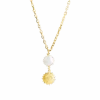 Sunflower Pearl Drop Necklace 1 Sunflower Pearl Drop Necklace -Clothing Online Store SunflowerDropPearlNecklaceonwhiteforsite