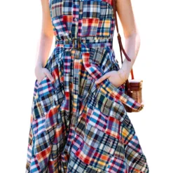 Jacqueline Patchwork Madras Shirtdress